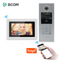 Bcom immeuble appartement intelligent tuya IP sonnette vidéoportero système wifi poe 7 pouces sonnette vidéo